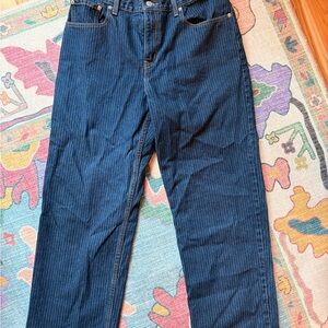 Levi’s Baggy Vintage Style Dark Blue Pinstripe Jeans 10/12 34